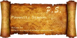 Pavesitz Simeon névjegykártya